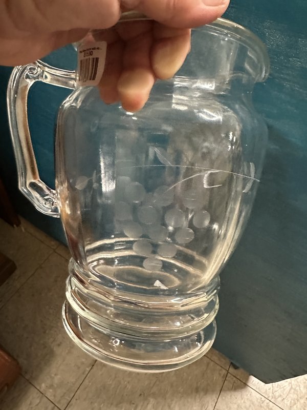 Vintage Clear Glass Pitcher