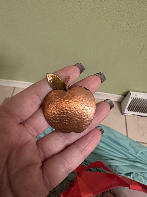 copper apple pin