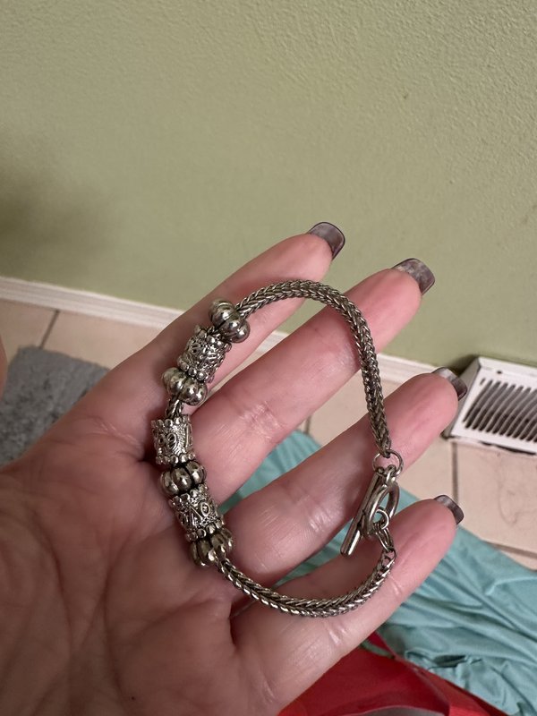 silver Pandora style bracelet