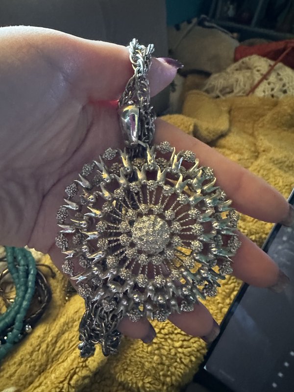 large flower pendant necklace