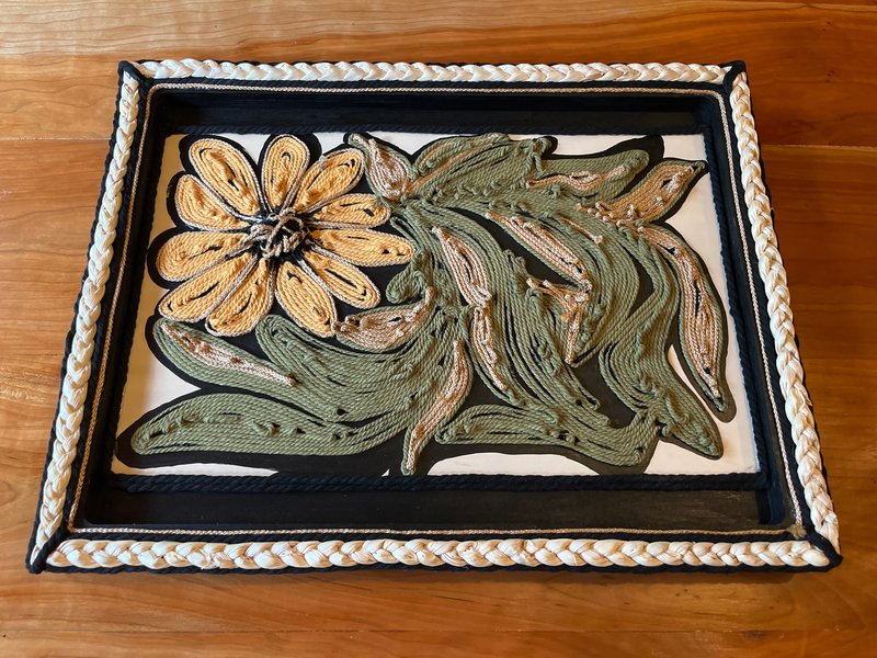 Lazy flower, textile cord, Art