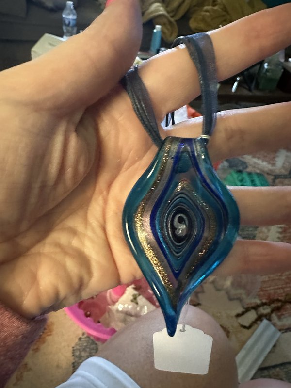 blue glass necklace