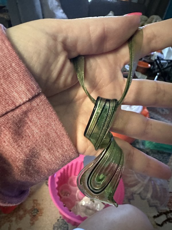 green glass swirl necklace
