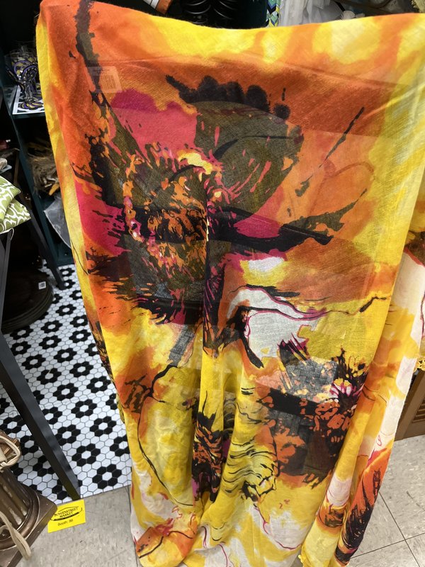 Abstract Pattern Lightweight Silk Scarf