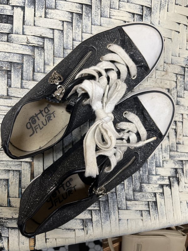 Glitter Black Canvas Sneakers