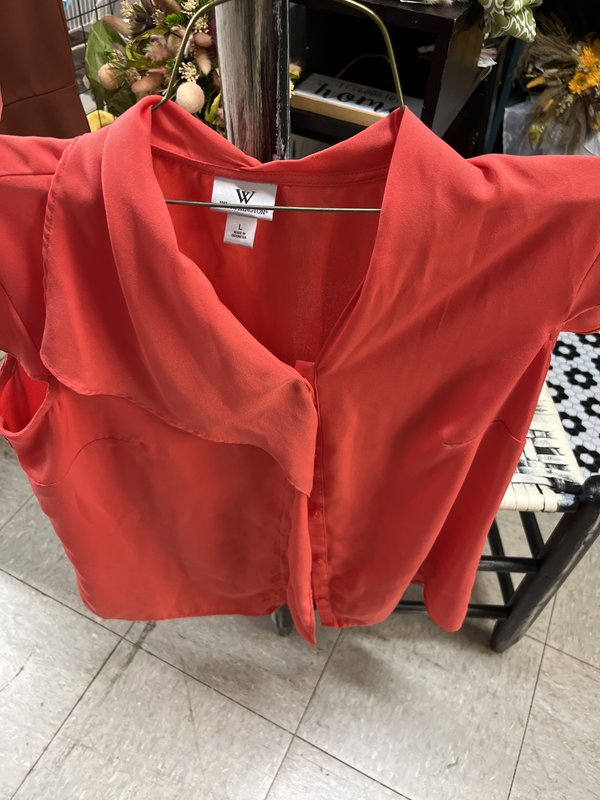 Women's Coral Sleeveless Blouse