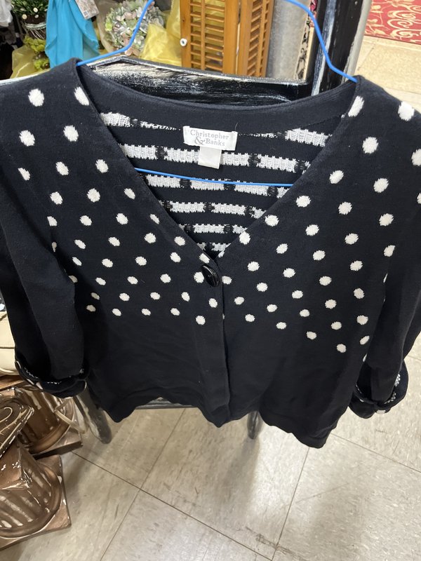 Christopher & Banks Polka Dot Cardigan