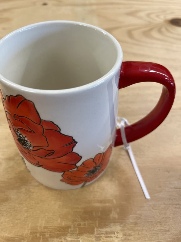 painted Poppy Flower Coffee Mug