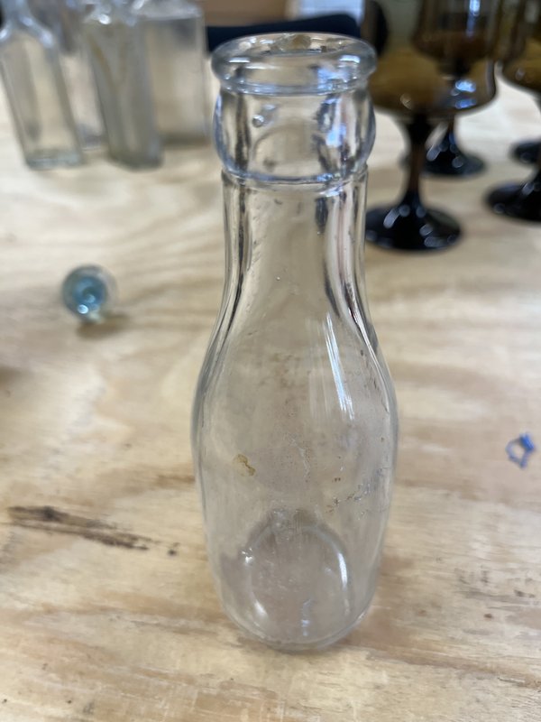 Vintage Clear Glass Sauce Bottle