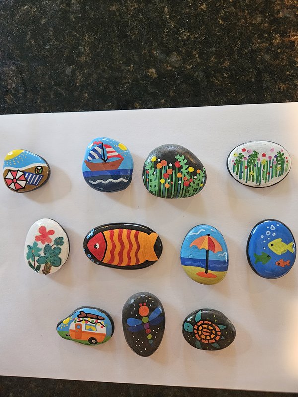 Hand-painted stone