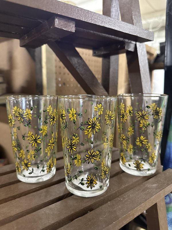 Vintage Flower Glass