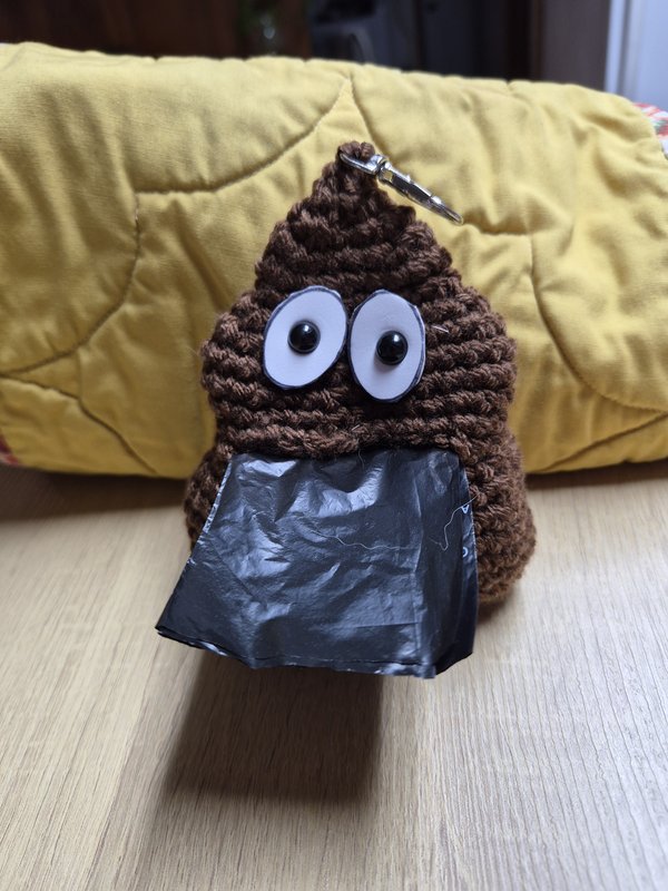 Crocheted Poop Emoji Dog Waste Bag Dispenser PB1