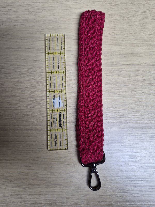 Crochet Red Keychain Wristlet W1