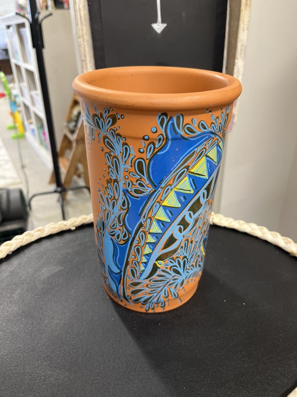 Hand-Painted Terracotta Plant Pot