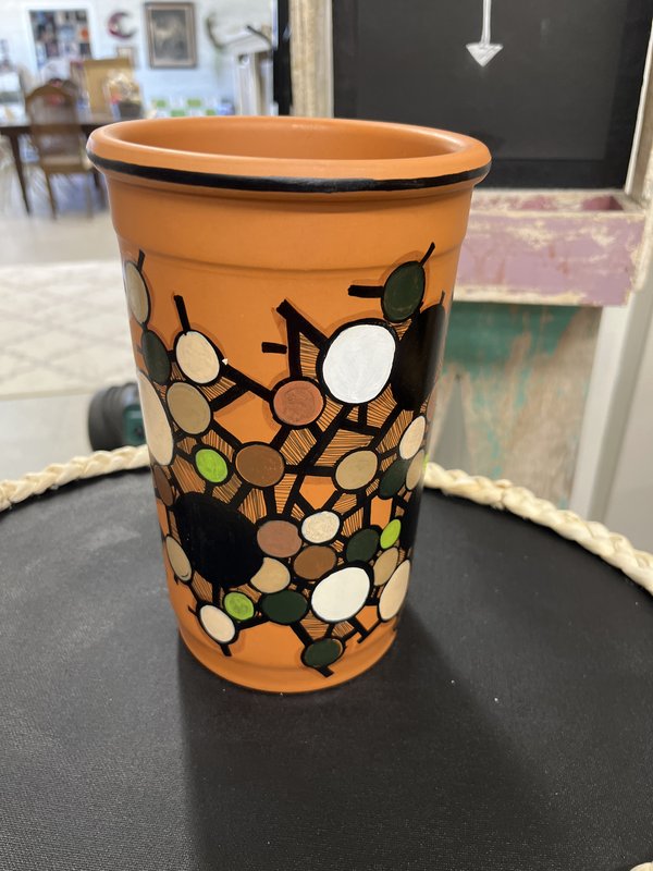 Hand-painted Terracotta Plant Pot