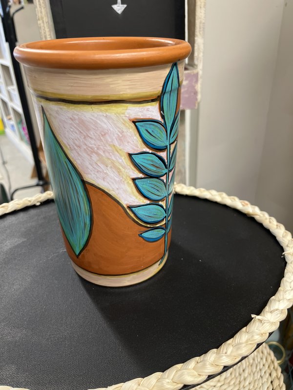 Hand-Painted Ceramic Floral Vase
