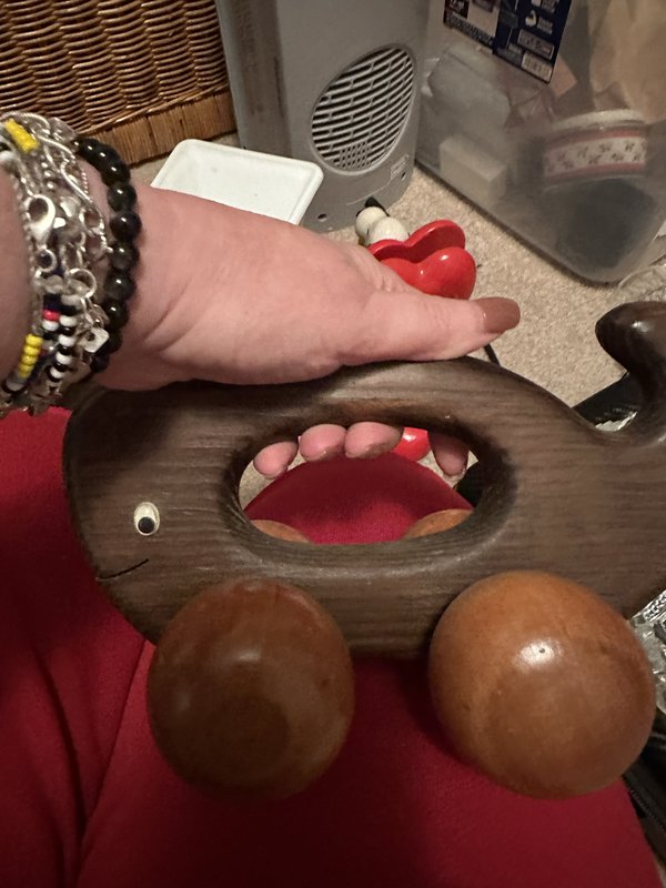 Wooden massage whale