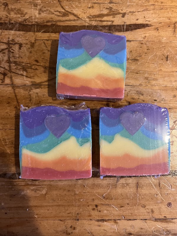 Rainbow Heart Soap