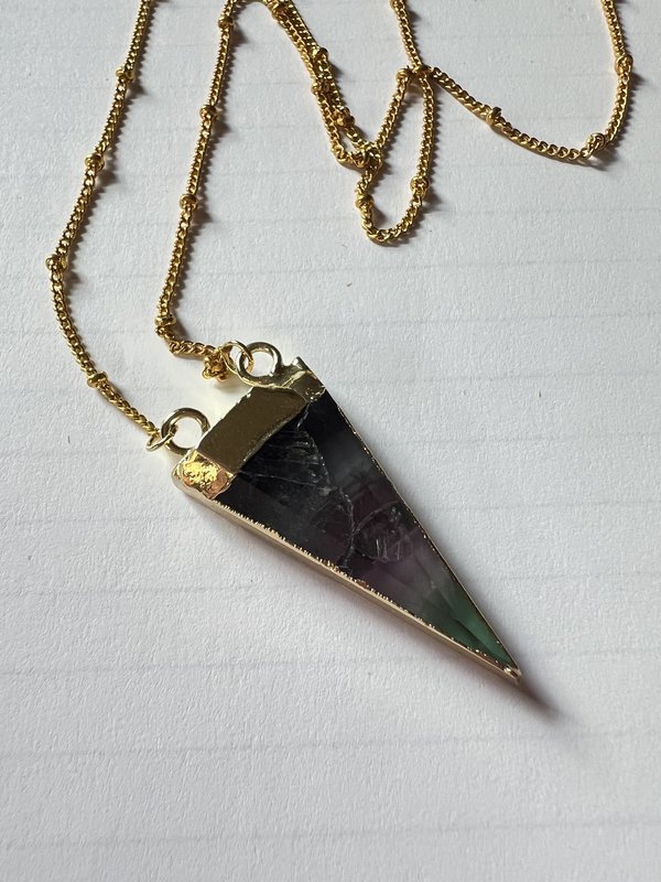 Gold Triangle Fluorite Necklace