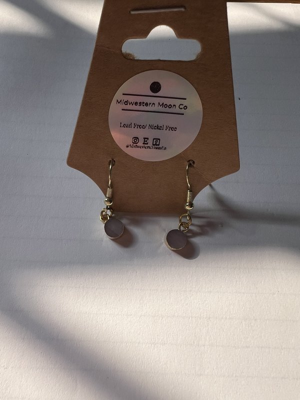 Small Round Sunstone Earrings