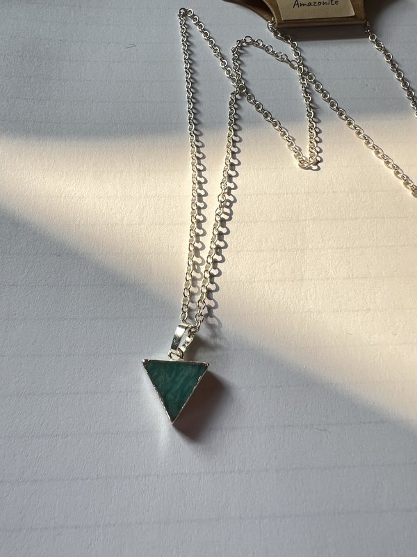 Silver Triangle Amazonite Necklace