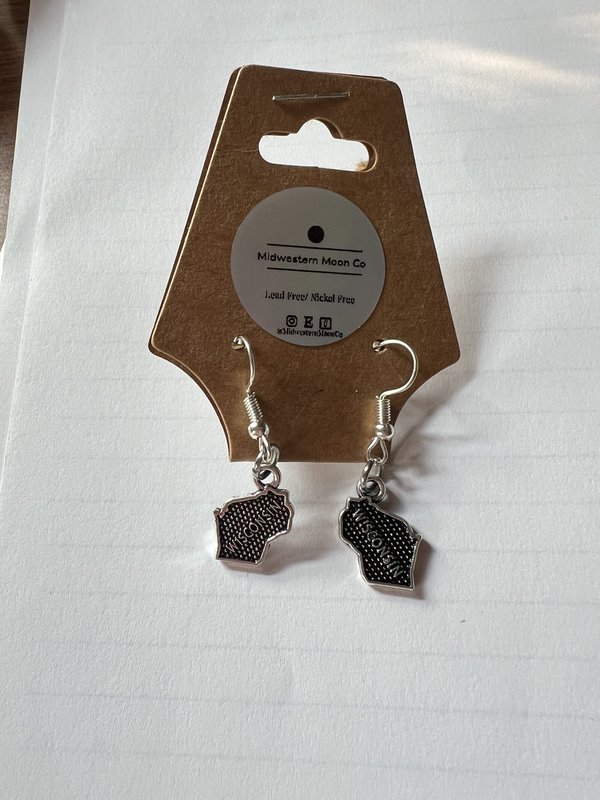 Silver Wisconsin Earrings