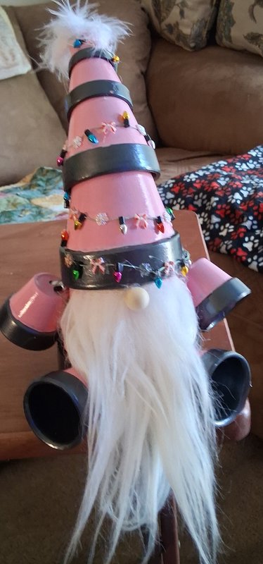 Handmade Clay Pot Gnome Christmas Decoration