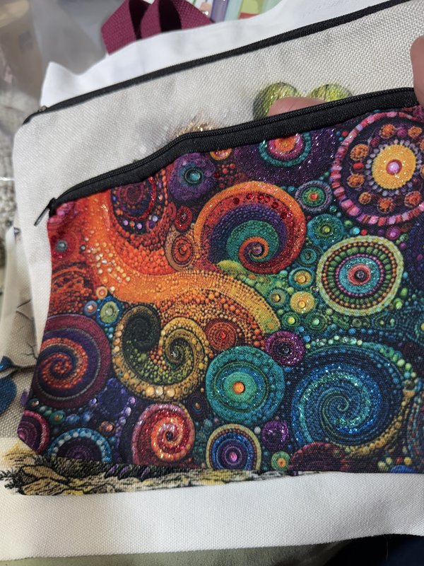 Embellished Bag with Colorful Circles