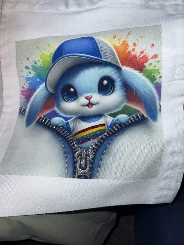 Embellished Bag Rainbow Bunny TB2