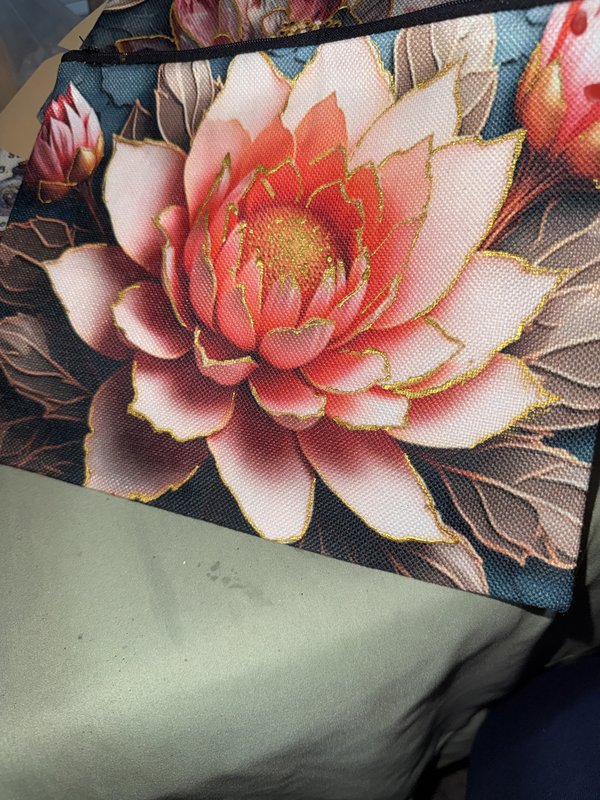 Embellished Bag with Large Coral Flower