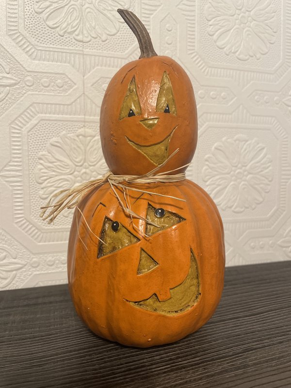 Stacked Jack-O'-Lantern Gourd Decoration