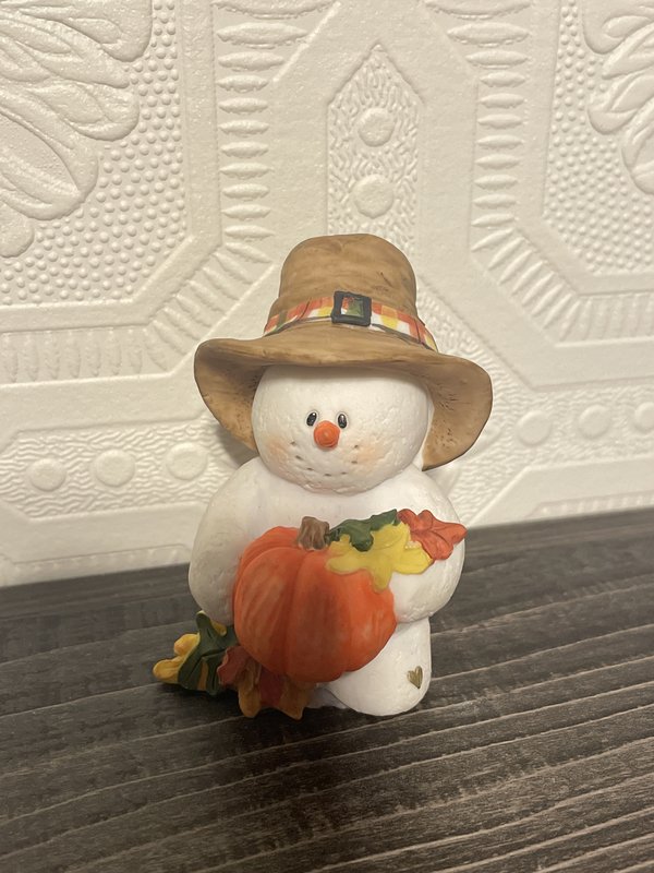 “Leif” Ceramic Snowman Fall Figurine