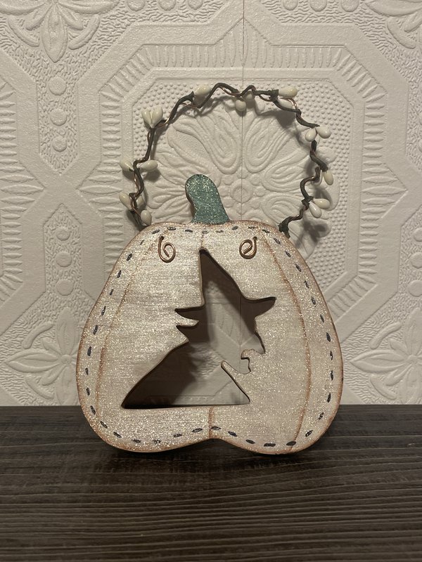 Glittery Wooden Pumpkin Decor