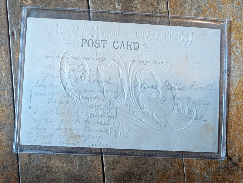 Antique 1909 Wishing You A Happy New Year Postcard