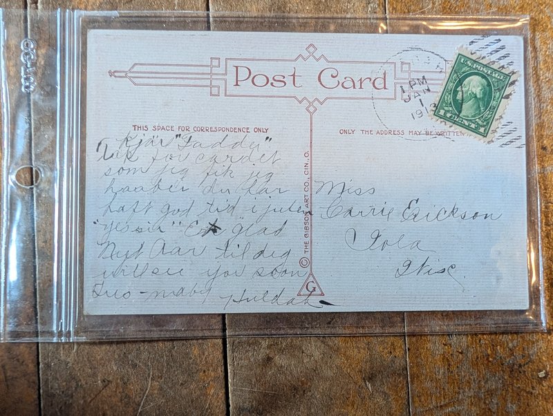 Antique Stagecoach New Year Postcard 1913