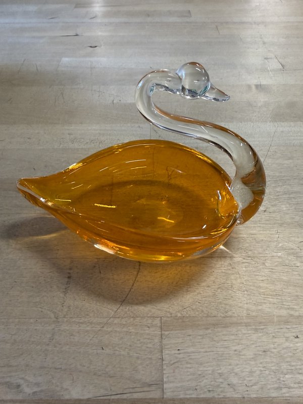 Hand-blown Swan Dish