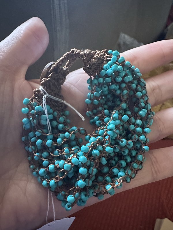 teal beads bracelet