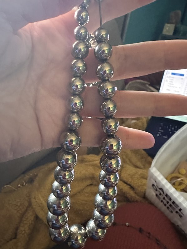 silver ball necklace