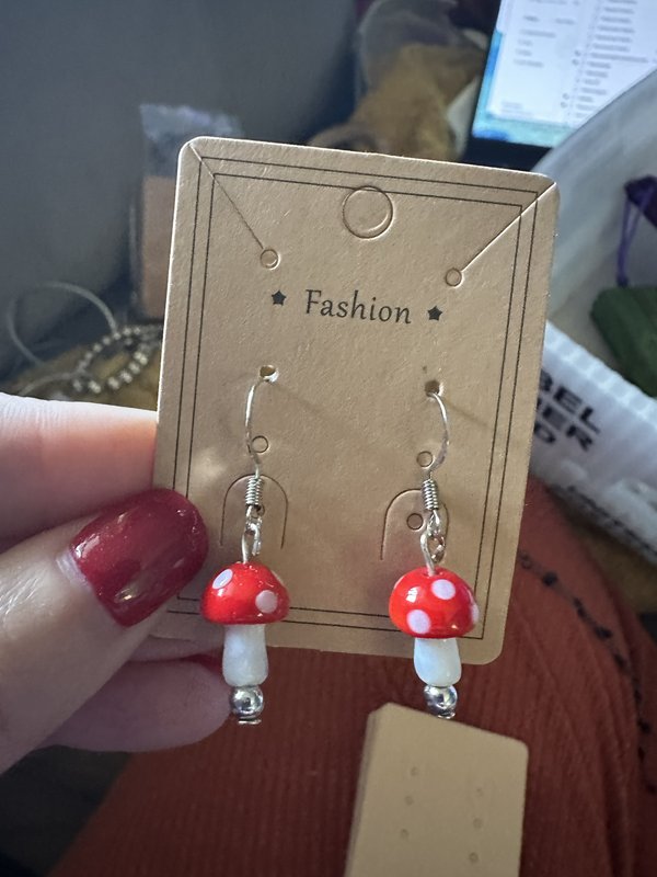 mushroom earrings