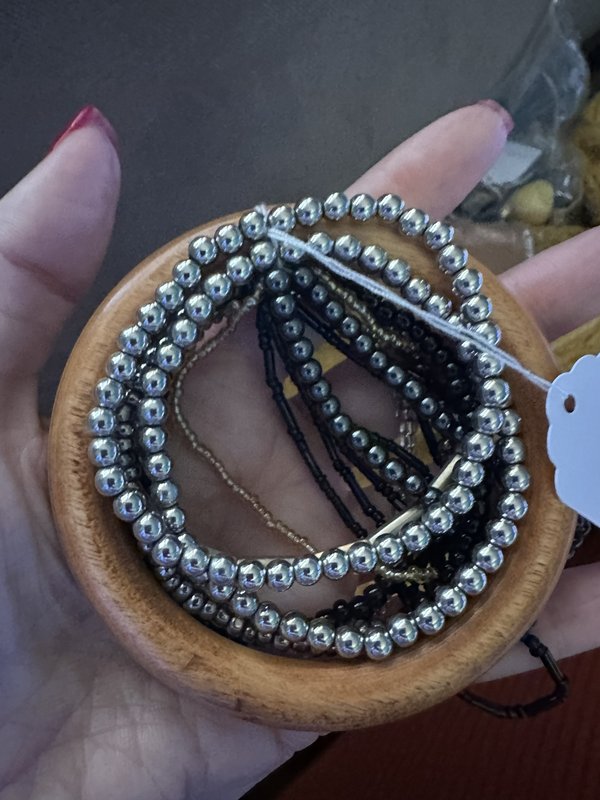 silver stretchy bracelet bundle