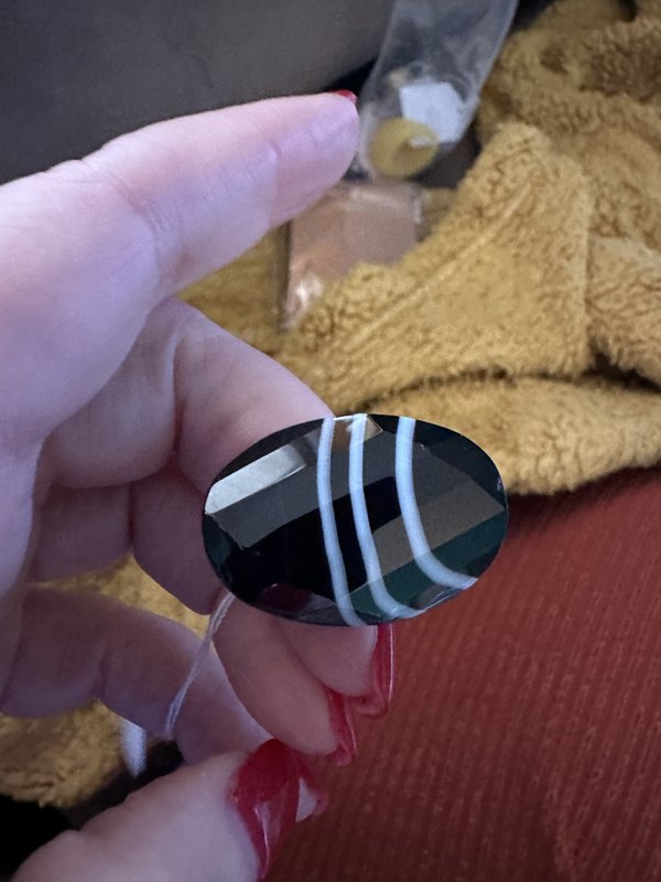 black and white ring
