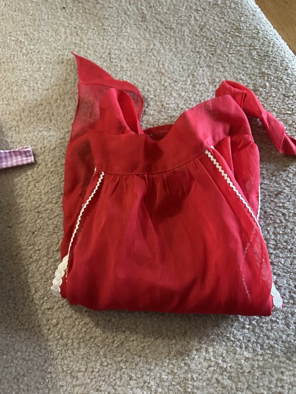 vintage red apron
