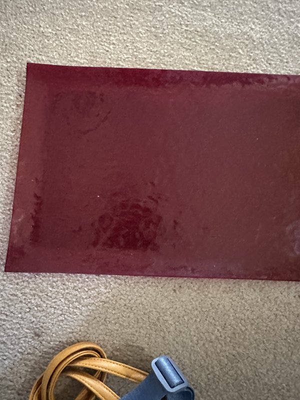 red acrylic tray