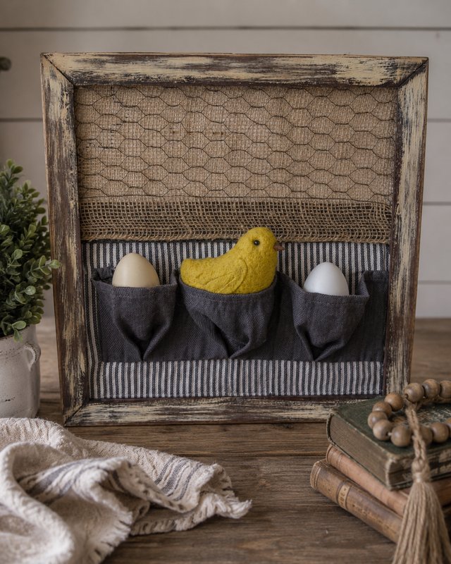 Rustic Farmhouse Chicken Wire and Burlap Wall