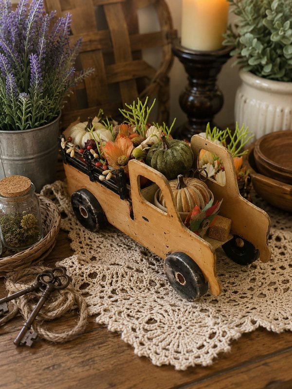 🍂 Harvest Farmhouse Wooden Truck