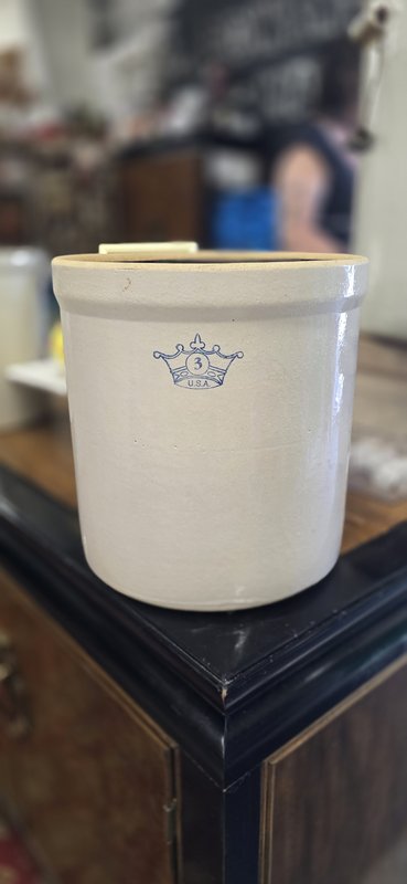Vintage 3 Gallon Stoneware Crock