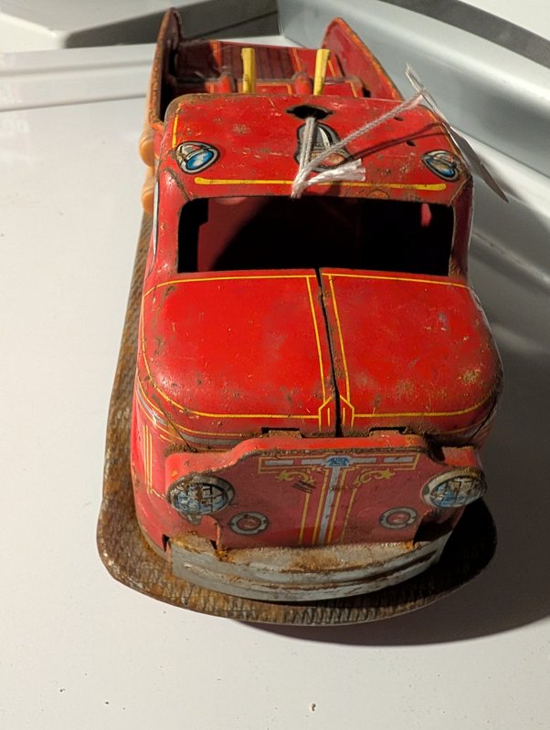 Vintage Louis Marx Tin Litho 1940's Fire Truck