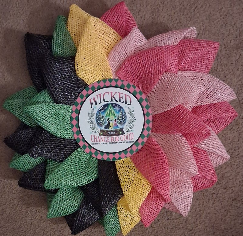 Wicked Broadway Deco Mesh Wreath