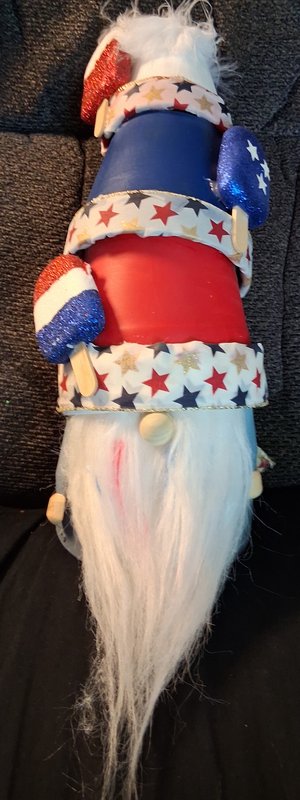 Patriotic Gnome patio/garden Sitter