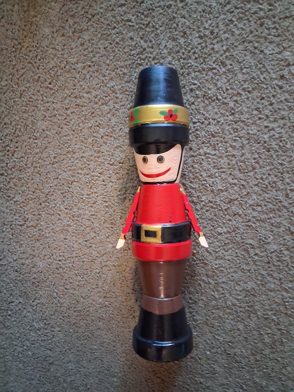 Vintage Turned Clay Pots Nutcracker
